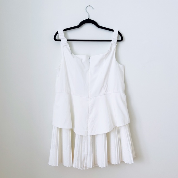 NWT Showpo Izara Mini Dress Size 16 Off the Shoulder Pleated Fit & Flare - Picture 3 of 14